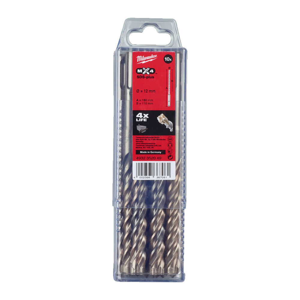 ΤΡΥΠΑΝΙΑ SDS PLUS SET 10τμχ 12x160 4ΚΟΠΩΝ MW 4932352049