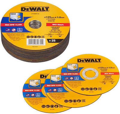 Δίσκος Κοπής Inox 125x1mm Σετ 25 τεμ DEWALT DT20594 
