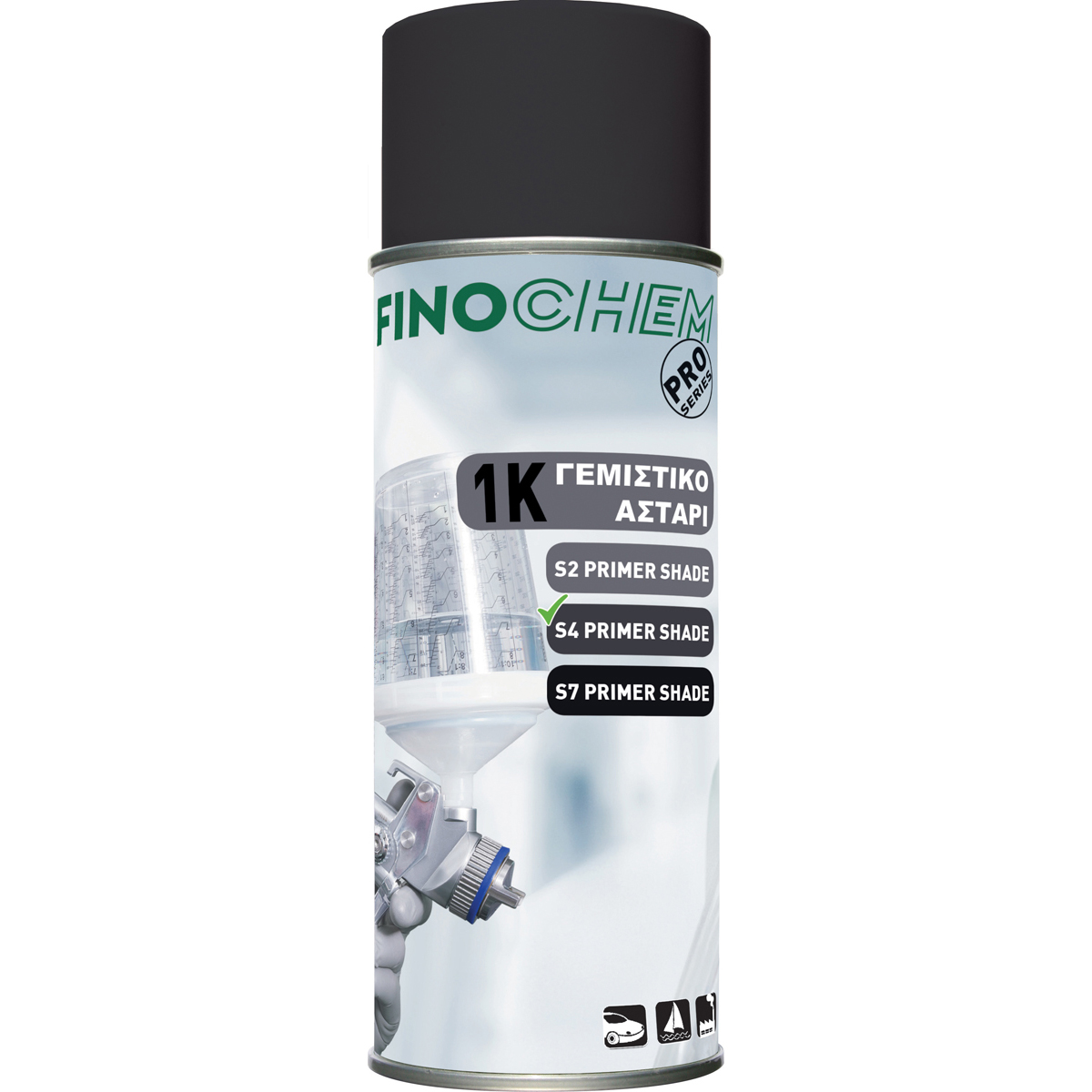 FinoChem 945496 SPRAY ΓΕΜΙΣΤΙΚΟ & ΑΣΤΑΡΙ 1Κ, ΣΚΟΥΡΟ ΓΚΡΙ S6 - 500ML