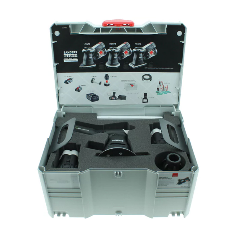 RUPES HSR73/BETA ΤΡΙΒΕΙΟ ΧΟΥΦΤΑΣ Φ125MM, ΜΠΑΤΑΡΙΑΣ (18V-2.5Ah) iBrid, Q-MAG ΜΕ ΑΠΟΡΡΟΦ. ("ΜΕΓΑΛΟ ΚΙΤ")