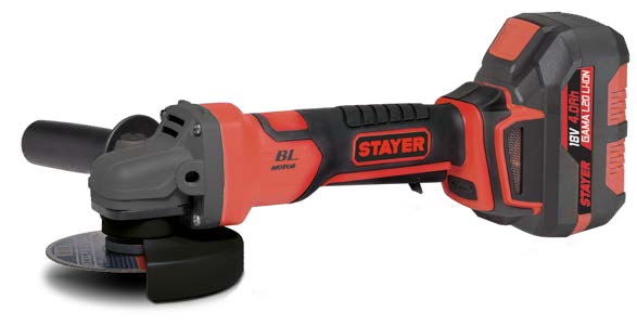 STAYER Γωνιακός Τροχός Μπαταρίας Brushless 18V - L20 2*4.0Ah