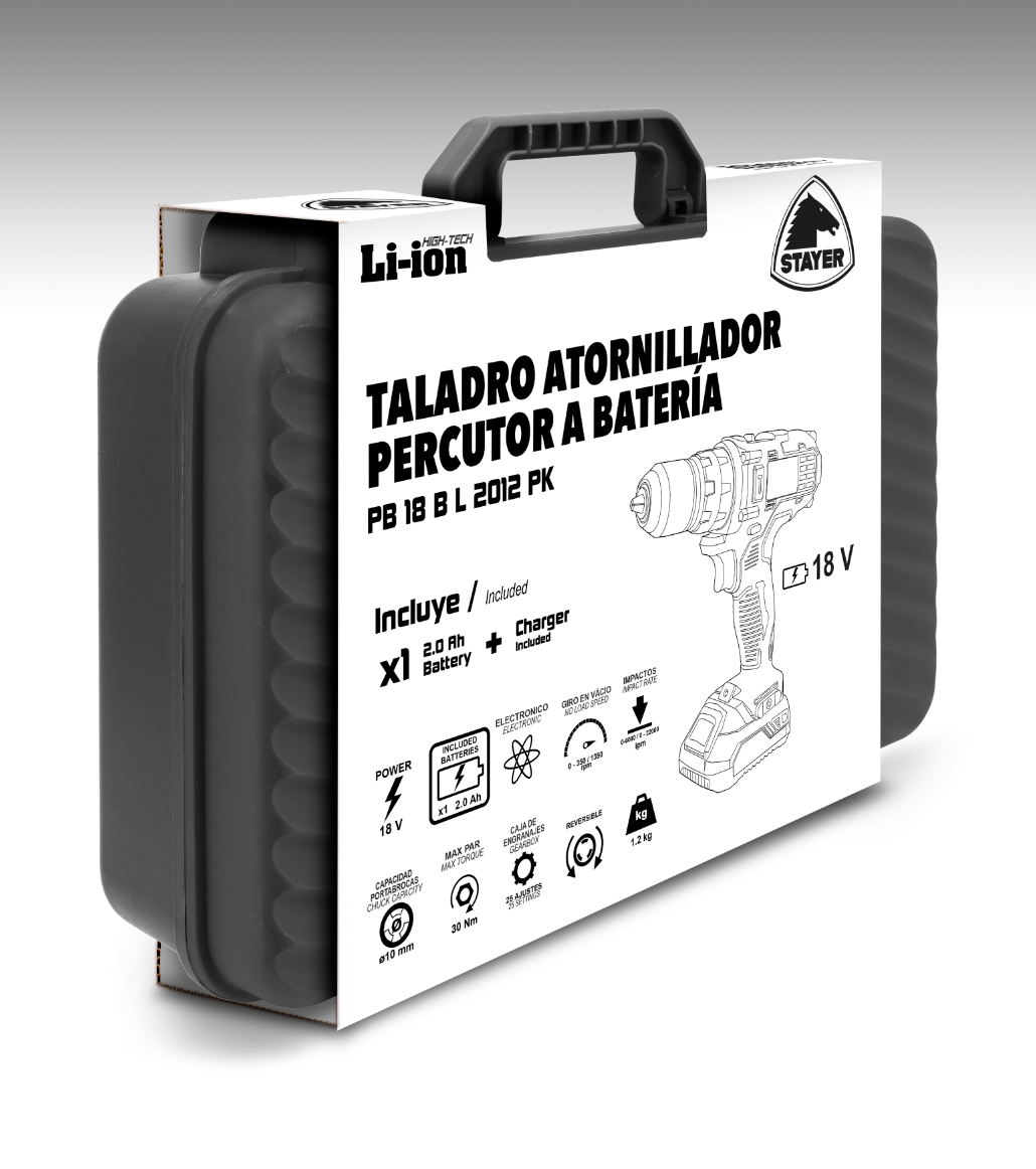 STAYER Κρουστικό Δραπανοκατσάβιδο Μπαταρίας 18V L20series (σετ 1 μπαταρία 2.0Ah και φορτιστής)