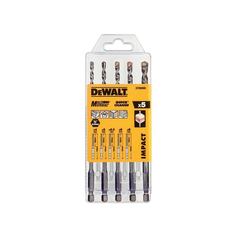 Τρυπάνια Σετ 5 τεμαχίων Multi Material DEWALT DT60099